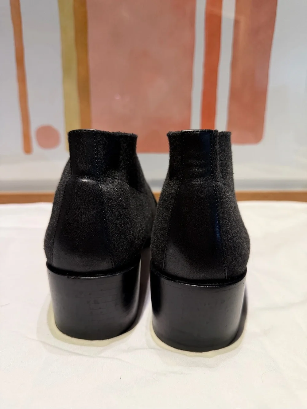 Donald Pliner Black Wool Blend Pointed Toe Ankle Booties 8